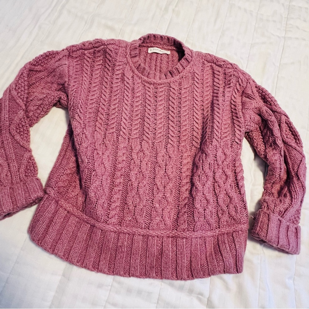 Lucky Brand Mauve Cable Knit Sweater